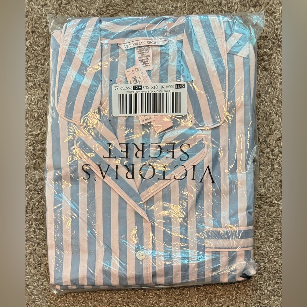 Victoria’s Secret Cotton Pajamas Pinstripe Pattern